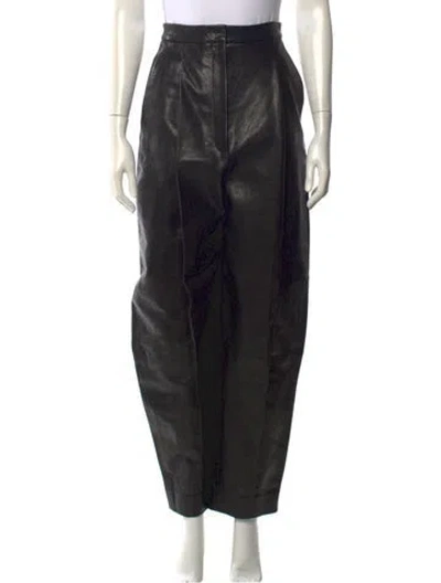 Pre-owned Khaite Lambskin Wide Leg Pants W/ Tags In Black