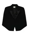 Khaite Satin-lapel Cropped Jacket In Black