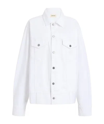 Khaite Lapel Long-sleeved Denim Coat In White
