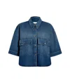 Khaite Mahsha Denim Button-front Top In Stinson