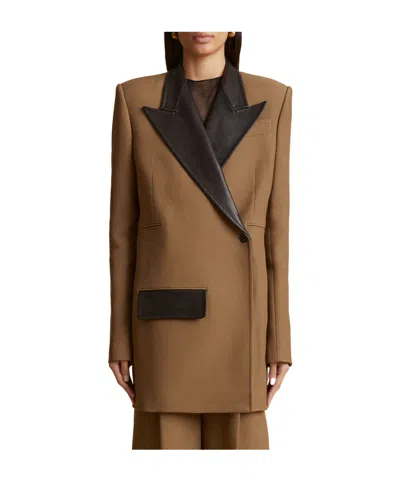 Khaite Lapel Suit Jacket In Brown