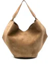 Khaite Women's Lotus Medium Leather Shoulder Bag In Brown