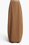 Khaite Lauson Maxi Skirt In Khaki