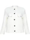 Khaite Laybin Grain De Poudre Jacket In White