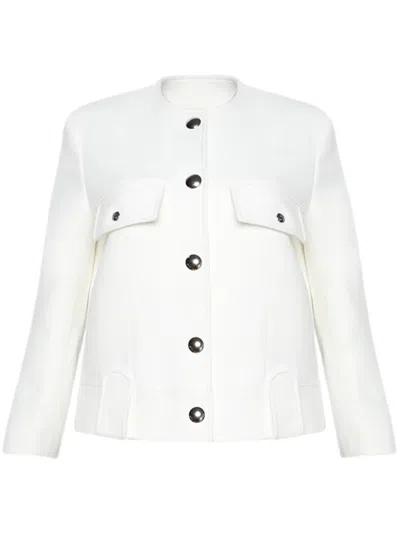 Khaite Laybin Grain De Poudre Jacket In Chalk