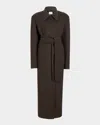 Khaite Lea Belted Woold Coat In Army Melange
