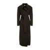 Khaite Jelson Belted Double-faced-wool Coat In Green