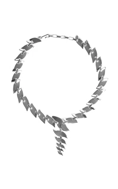 Khaite Leaf Chain Necklace In Silver