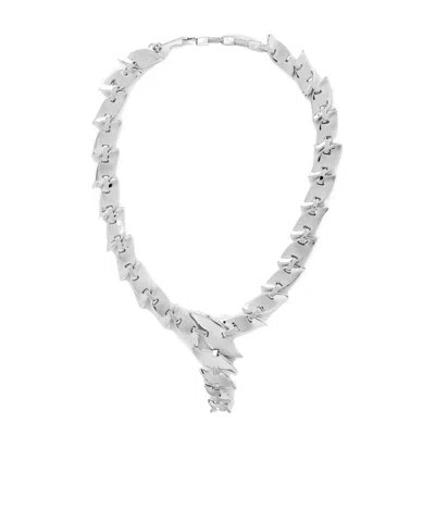 Khaite Leaf Silver-tone Necklace In Orange