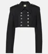 Khaite Leara Cropped Wool-blend Jacket In Black