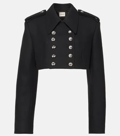 KHAITE LEARA CROPPED WOOL-BLEND JACKET