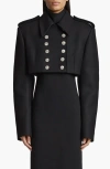 Khaite Leara Cropped Wool-blend Jacket In Black