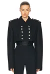 Khaite Leara Cropped Wool-blend Jacket In Black