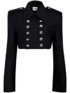 Khaite Leara Cropped Wool-blend Jacket In Black