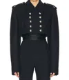 Khaite Leara Cropped Wool-blend Jacket In Black