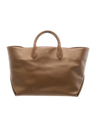 Pre-owned Khaite Leather Amelia Tote Bag Medium W/ Tags In Brown