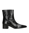 Khaite Leather Andee Ankle Boots In Black