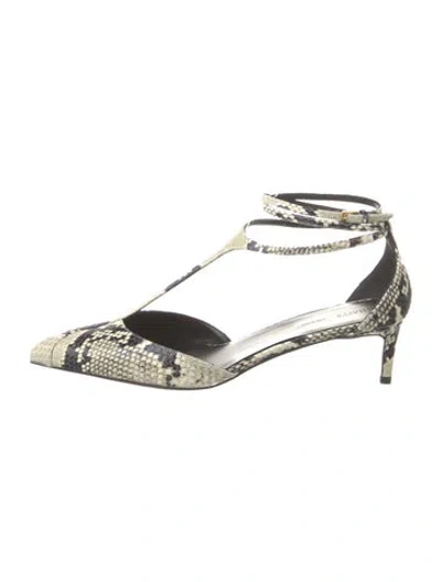 Pre-owned Khaite Leather Animal Print D'orsay Flats In Purple