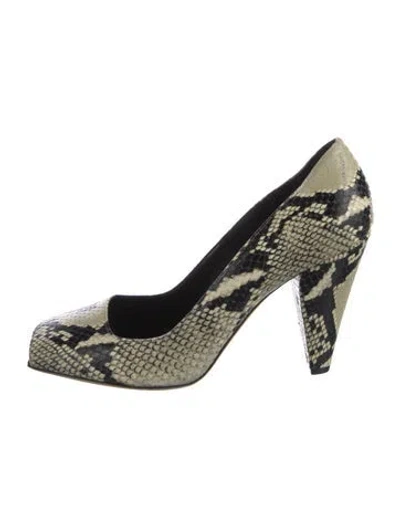 Pre-owned Khaite Leather Animal Print Pumps In Multi