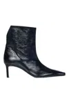 Khaite Arizona Croc-effect Leather Ankle Boots In Negro