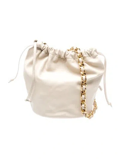 Pre-owned Khaite Leather Aria Leather Bucket Bag Medium In Neutral