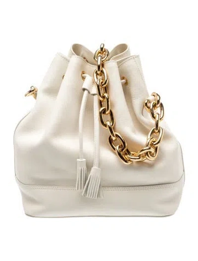 Pre-owned Khaite Leather Aria Medium In Neutrals