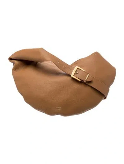 Pre-owned Khaite Leather Augustina Large In Brown