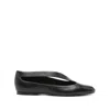 Khaite Asymmetric Cut-out Flat Shoes In Lambskin Leather