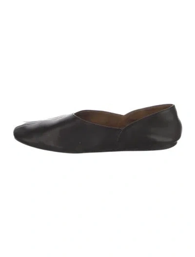 Pre-owned Khaite Leather Ballet Flats In Black