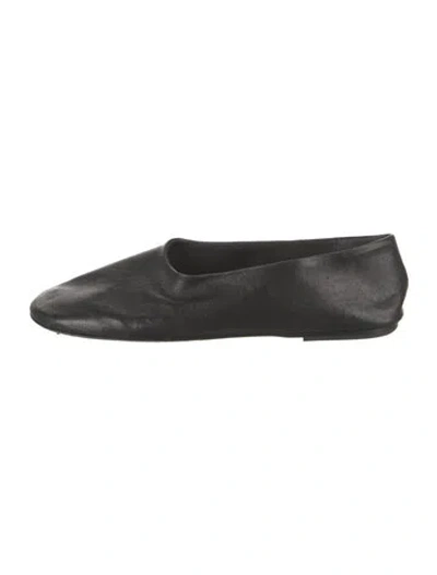 Pre-owned Khaite Leather Ballet Flats In Black
