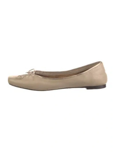 Pre-owned Khaite Leather Ballet Flats In Neutral