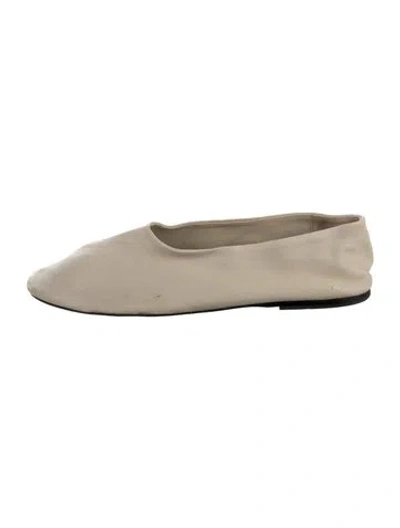 Pre-owned Khaite Leather Ballet Flats In Neutral