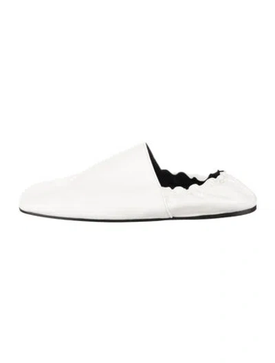 Pre-owned Khaite Leather Ballet Flats In White