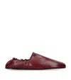 Khaite Banks Leather Slip-on Shoes In Burgundy