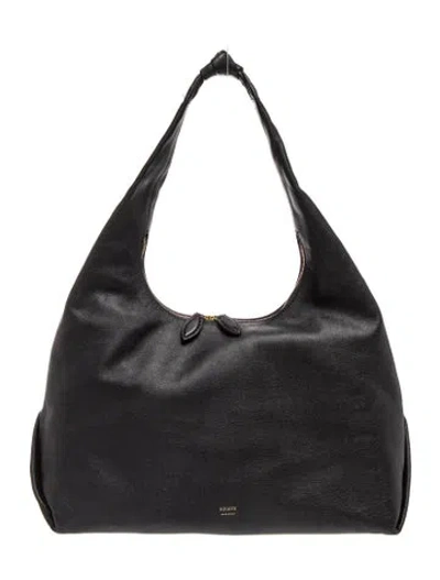 Pre-owned Khaite Leather Beatrice Hobo Bag Large In Black/grey
