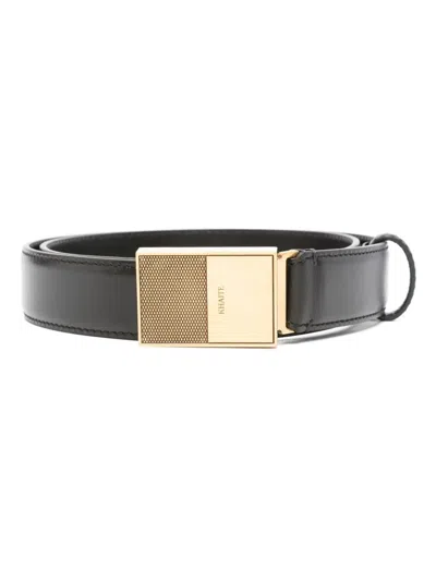 Khaite Logo-engraved Buckle Belt In 200 Black