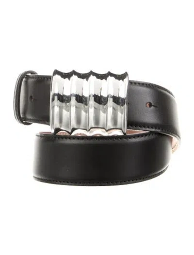Pre-owned Khaite Leather Belt In Black