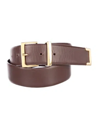 Pre-owned Khaite Leather Belt In Brown