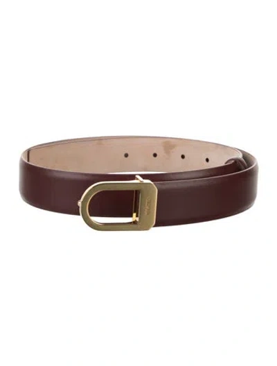 Pre-owned Khaite Leather Belt Kit In Burgundy