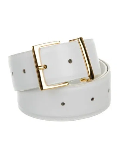 Pre-owned Khaite Leather Belt In White