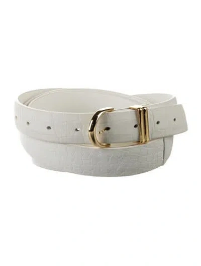 Pre-owned Khaite Leather Belt In White