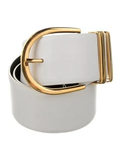 Pre-owned Khaite Leather Belt In White