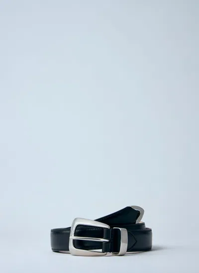 Khaite Leather Benny Belt In Black