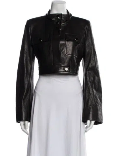 Pre-owned Khaite Leather Biker Jacket In Black