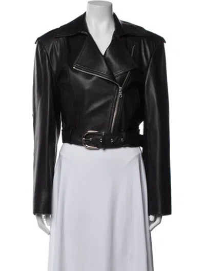 Pre-owned Khaite Leather Biker Jacket In Black
