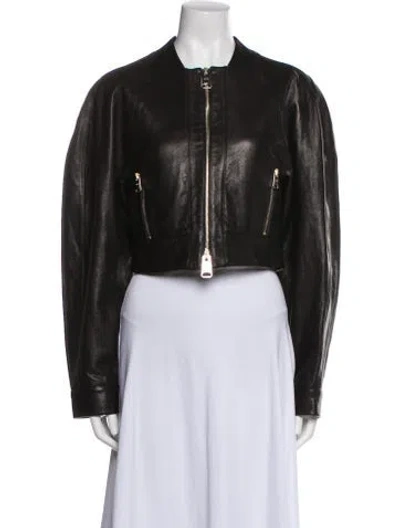 Pre-owned Khaite Leather Biker Jacket In Brown