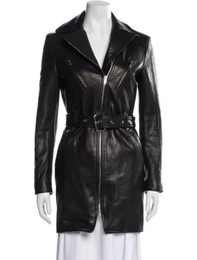 Pre-owned Khaite Leather Biker Jacket W/ Tags In Black