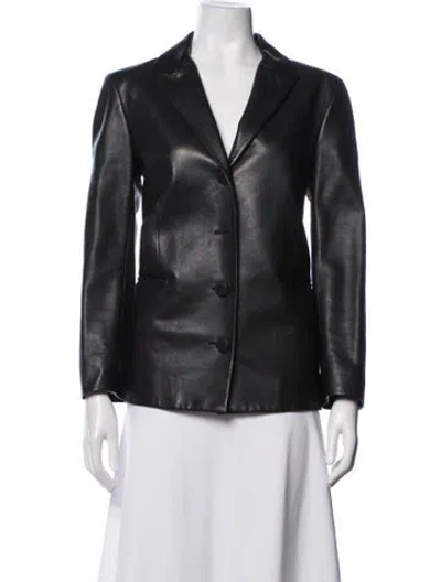 Pre-owned Khaite Leather Blazer In Blue