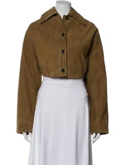 Pre-owned Khaite Leather Blazer In Brown