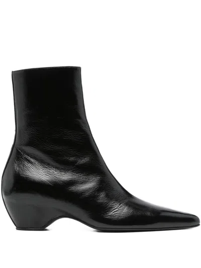 Khaite Leather Boots In Black